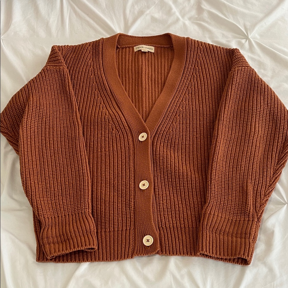 Tradlands Shelter Cardigan - Burnt Sienna